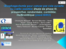 Oesophagectomie conventionelle versus coelio-assistée : essai randomisé national de phase III MIRO