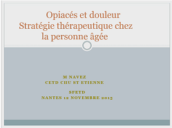 Opiacés et douleur / stratégie thérapeutique chez la personne âgée