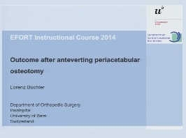 Résultat après l'ostéotomie périacétabulaire antéversée