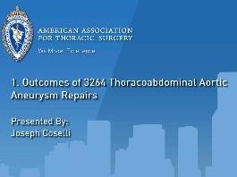 Résultats de 3264 anévrismes opérations d'anévrisme de l'aorte thoracoabdominale Résultats de 3264 anévrismes opérations d'anévrisme de l'aorte thoracoabdominale