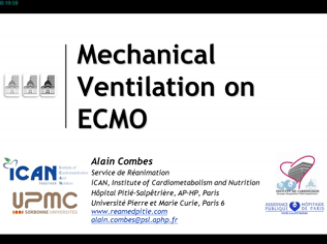 Oxygénation par membrane extra-corporelle (ECMO) dans  le syndrome de détresse respiratoire aigüe après la conférence de consensus - Comment ventiler le patient sous ECMO - 2015