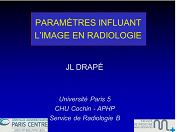 Paramètres influants l'image en radiologie