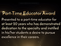 Part-Time Educator Award Winner - AAE16