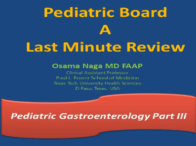 Pediatric Gastroenterology-III