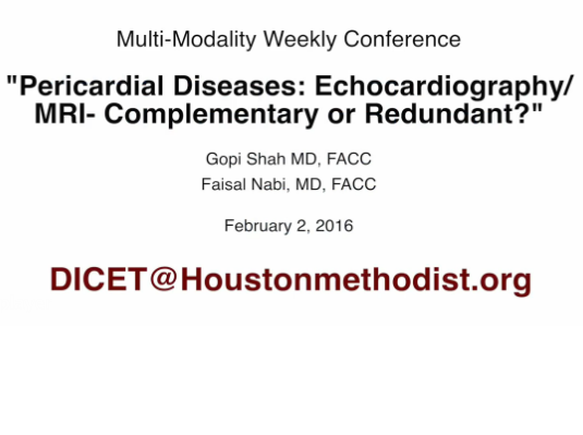 Pericardial Diseases Echocardiography/MRI-Complementary or Redundant ?