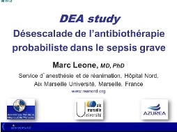 Perspectives en infectiologie - Désescalade de l'antibiothérapie