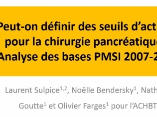 Peut-on définir des seuils d'activité pour la chirurgie pancréatique ? Analyse des bases PMSI 2007-2012