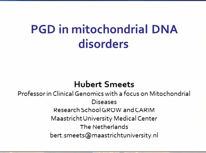 PGD in mitochondrial DNA disorders PGD in mitochondrial DNA disorders