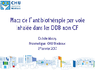 Place de l'antibiothérapie par voie inhalée