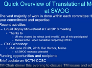 Plenary I Fall 2019 SWOG Group Meeting: Welcome and Introduction