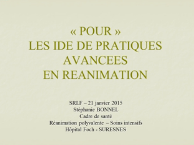 IDE des pratiques avancées en réanimation pour ou contre - Pour - 2015