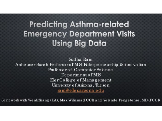 Predicting Asthma Related Emergency Room Admissions Using Big Data from EHR, Social Media, and Sensor Datasets