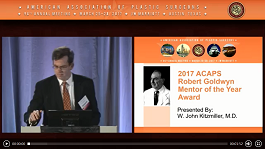 Presentation of the 2017 ACAPS Robert Goldwyn Mentor of the Year Award