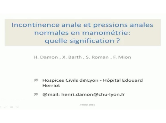 Pression anale normale et incontinence anale : quelle signification ?