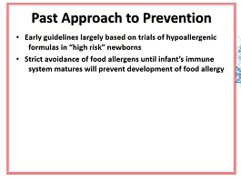 Prevention or potential therapies for food allergy