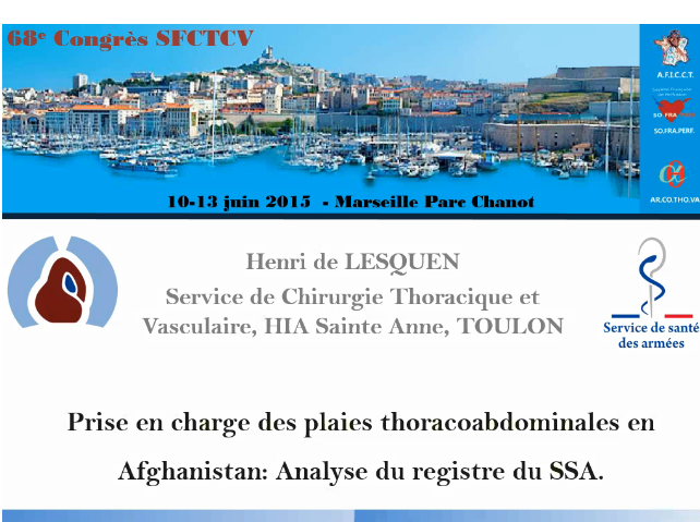 Prise en charge des plaies thoracoabdominales pendant le conflit en Afghanistan Prise en charge des plaies thoracoabdominales pendant le conflit en Afghanistan