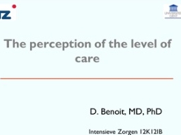 Qualité des soins en réanimation - Perception du niveau de soin