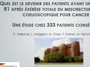 Quel est le devenir des patients ayant des marges de résection envahies après exérèse totale du mesorectum par voie coelioscopique pour cancer ? Une étude sur 333 patients consécutifs
