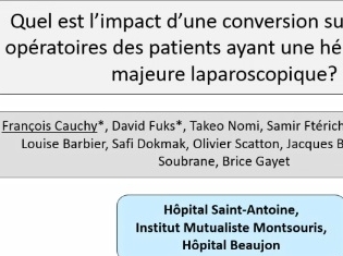 Quel est l’impact d’une conversion sur les suites des patients ayant une hépatectomie majeure laparoscopique ?