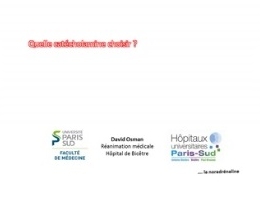 Quelle catécholamine choisir ?