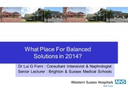 Quelle place en 2014 pour les solutés balances ?