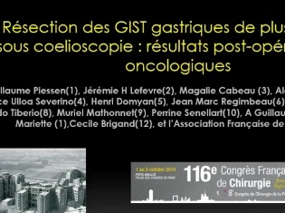 Résection des GIST gastriques de plus de 5 cm sous coelioscopie : quel impact sur les suites opératoires et le résultat oncologique ?