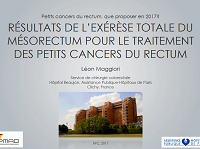 Résultats de lexérèse totale du mésorectum pour le traitement des petits cancers du rectum Résultats de lexérèse totale du mésorectum pour le traitement des petits cancers du rectum