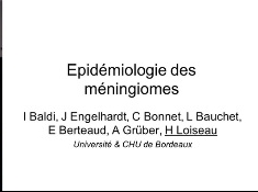 RAPPORT MENINGIOME (3/9) - Epidemiologie