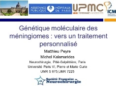 RAPPORT MENINGIOME (4/9) - Génétique moléculaire des méningiomes : vers un traitement personnalisé RAPPORT MENINGIOME (4/9) - Génétique moléculaire des méningiomes : vers un traitement personnalisé