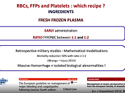 RBCs, FFPs and Platelets : which recipe?
