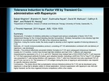 Regulatory T-cells for Inducing Tolerance to FVIII - Carol Miao