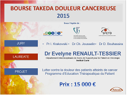 Remise de la Bourse Takeda Douleur Cancéreuse - AFSOS-SFAP-SFETD