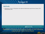 Resolution of Anemia and Improved Quality of Life Following Laparoscopic Hiatal Hernia Repair Resolution of Anemia and Improved Quality of Life Following Laparoscopic Hiatal Hernia Repair