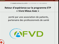 Retour d'expérience sur le programme ETP "Mieux Vivre Avec" Retour d'expérience sur le programme ETP "Mieux Vivre Avec"