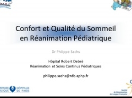 Sédation en réanimation pédiatrique - Confort et qualité du sommeil