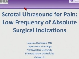 Echographie scrotale pour la douleur : faible fréquence des indications chirurgicales absolues Echographie scrotale pour la douleur : faible fréquence des indications chirurgicales absolues