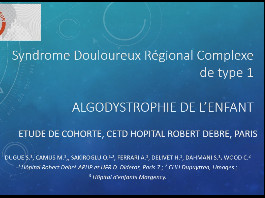 SDRC 1 de l'enfant - Présentation de deux séries de patients