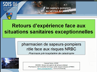 Se préparer à faire face, REX des pharmaciens SDIS NRBC & Simulation