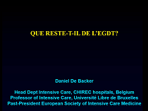 Sepsis aux urgences -Que reste-t-il de l'early goal therapy?