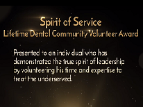 Spirit of Service Lifetime Dental Community Volunteer Award - AAE17