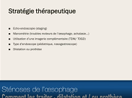 Sténoses de l'oesophage