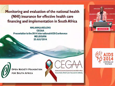 Supervisation et évaluation de l'assurance santé Nationale (NHI) pour une implémentation et un financement de prise en charge efficaces en Afrique du Sud