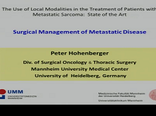 Surgical Management and Minimally Invasive Approaches for the Treatment of Metastatic Sarcoma Surgical Management and Minimally Invasive Approaches for the Treatment of Metastatic Sarcoma