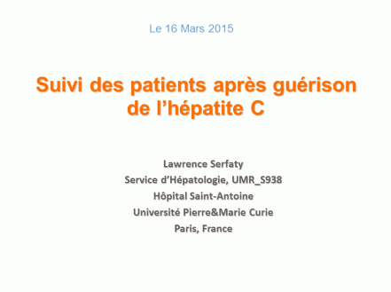 Surveillance des malades guéris de l'hépatite C