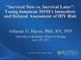 "Survivre maintenant ou survivre plus tard" : évaluation instantanée et différée du risque de contraction du VIH chez les jeunes hommes homosexuels Jamaïcans