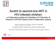 Switching to second-line antiretroviral therapy (ART) in HIV-infected children: a CIPHER cohort collaboration global analysis Switching to second-line antiretroviral therapy (ART) in HIV-infected children: a CIPHER cohort collaboration global analysis