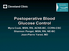 Symposium des Professions Paramédicales - Contrôle du glucose en post-opératoire Symposium des Professions Paramédicales - Contrôle du glucose en post-opératoire