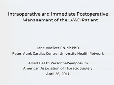 Symposium des Professions Paramédicales - Gestion intra-opératoire et post-opératoire immédiate d'un patient sous appareil d'assistance ventriculaire gauche (LVAD) Symposium des Professions Paramédicales - Gestion intra-opératoire et post-opératoire immédiate d'un patient sous appareil d'assistance ventriculaire gauche (LVAD)
