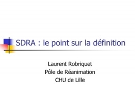 Syndrome de détresse respiratoire aiguë - Le point sur la définition