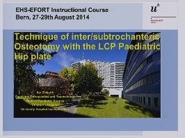 Technique d'ostéotomie / trochantérienne avec plaque de hanche pédiatrique